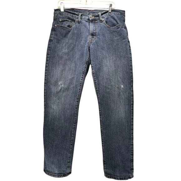 Eddie Bauer Mens Flannel Lined Jeans Size 32x32 Blue Denim Pants Warm - Picture 1 of 16